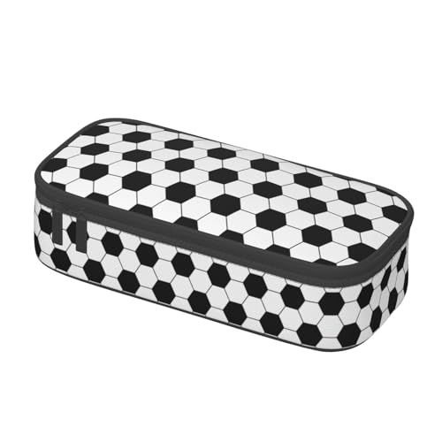 Image of Soccer Texture Pencil Case Big Capacity Storage Pencil Pouch Stationery Bags With Zipper Portable Pen Holder Box Organizer For Boys Girls Teens Student College School Office Supplies