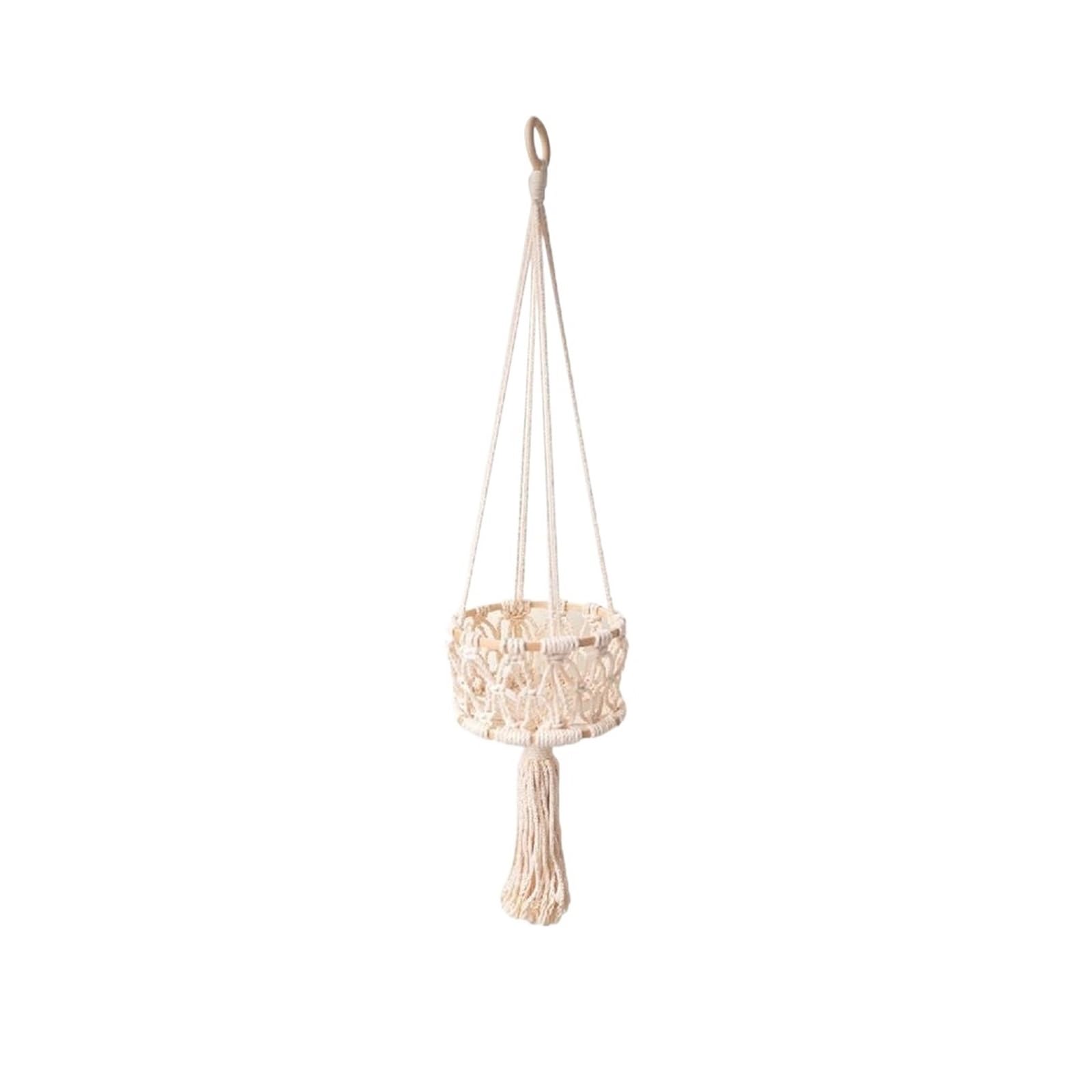 Appendini per Piante Macramè Appeso in macramè intrecciato a mano for piante, vaso da fiori, fioriera, decorazione parete, cortile, giardino, sospesa(Single layer)