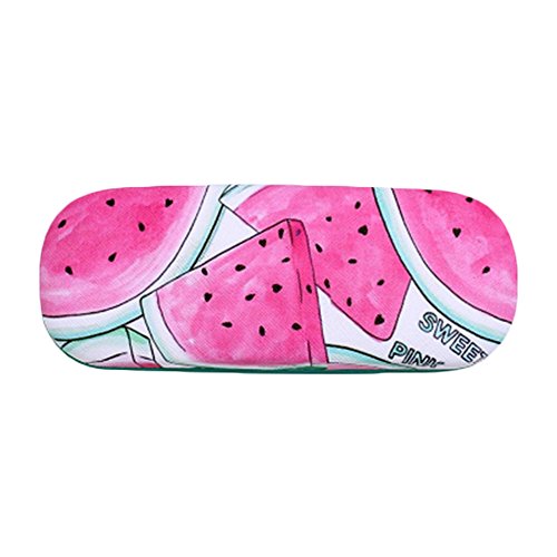 Oyfel Boite Etui a Lunettes Clair Blanc Couleur Claire Fleur Fruit Pastèque pour Femme Homme Enfant 1 Pcs Cover
