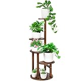 Jotboom Wooden Plant stand Indoor,4 Tier Oval Plant Shelf Corner Plant Stands for Indoor Plants,Tiered Plant Holder Flower Pot Stand for Balcony Bedroom Patio Office