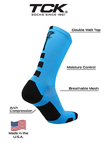 Image of TCK Lacrosse Socks Midline Lacrosse Stick Logo Crew Socks Men Boys Girls Women