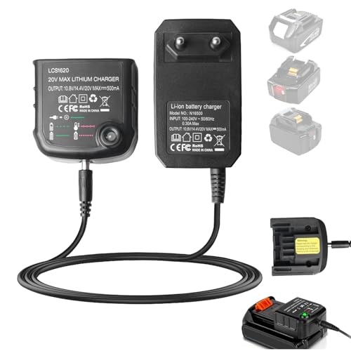 Chargeur 18V/20V Lithium-Ion Compatible avec Black & Decker - BL2018 BL2018-XJ BL1518 LBXR20-OPE LBXR20 LB20 LBX20 LBX4020 LB2X4020 LBXR2020-OPE BL1514 LBXR166