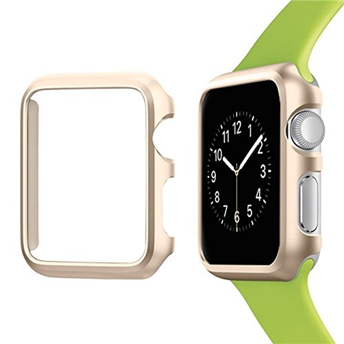 Josi Minea Apple Watch [42mm] Aluminum Protective Shell Bumper Case Cover - Premium Anti-Scratch & Shockproof Shield Guard for Apple Watch Series 3, 2 & 1-42mm [ Gold ]
