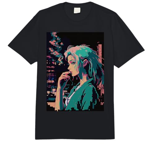 Japanese Vaporwave Sad Anime Girl Indie Aesthetic Otaku Comfort Colors Adult Heavyweight T-Shirt