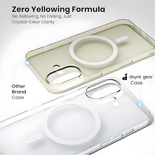 Image of Anti-Yellow Clear Case for iPhone 16 | UV Shield | Compatible with MagSafe | Drop Protection | Crystal Clear (TPU + Polycarbonate)