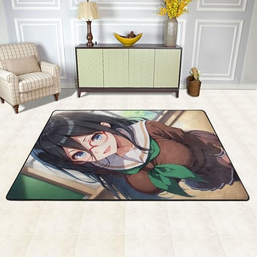 カーペット 響け!ユーフォニアム 田中あすか バスマット 長方形 大判 人気 おしゃれ 可愛い 防ダニ 抗菌 防臭 吸水 滑り止め ふわふわ 柔らかい肌触り 絨毯 室内装飾 床保護マット 玄関 キッチン リビング 浴室 洗面所 家庭用 洗える オールシーズ