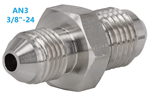 Dsnaduo 3An An3 Male Flare To An4 Pipe Male Stainless Steel Brake Hose Fitting Adapter Union Connector,Brake And Clutch Adapter Fitting 3/8"-24 To 7/16"-20 #TOP2