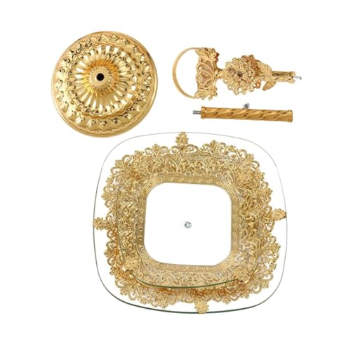 ノーブランド品 鋼化ガラス製ダブルレイヤーフルーツトレイ 創意仕切り付きホームサービングプレート お菓子やナッツ収納用パーティーフルーツ収