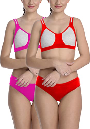 Image of StyFun Cotton Blend Sports Sets, Lingerie Set for Women, Combo Everyday Bra Panty, See Main Image to Check How Many Sets You Will Get