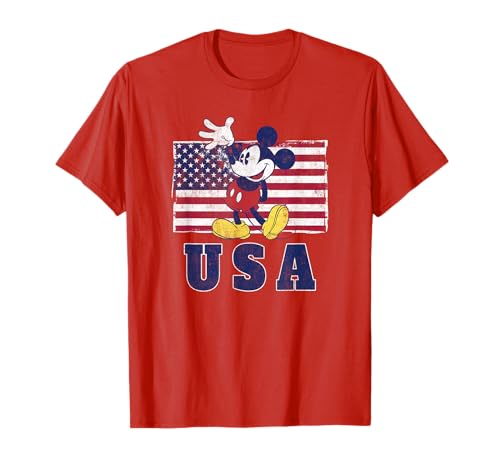 T-shirt Mickey drapeau américain confectionné en coton doux de qualité