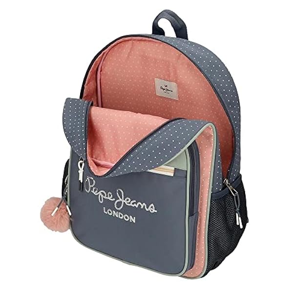 Pepe Jeans Laila schoolrugzak, aanpasbaar, blauw, 30 x 40 x 12 cm, polyester, 14,4 l