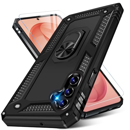Image of for Samsung Galaxy S26 Plus Case with Screen Protector, Heavy Duty Military Grade Shockproof Rugged Protective Cover for Samsung S26 Plus Phone Case with Metal Ring Magnetic Kickstand (Black)