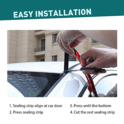 Modigt 16Ft T/H-Type Universal Self Adhesive Auto Roof Seal Strip Trim Top Windshield Rubber Seal Trim Rubber Edge Protector Trim Car Windshield Edge Moulding Sealing Strip #TOP3