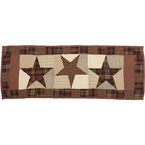 VHC Brands Abilene Country Red Independence Day Patchwork Rect Star Quilted Runner 13×36