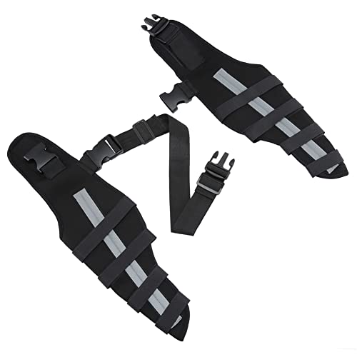 Image of Dog Knee Brace Adjustable Dog Double Rear Leg Brace with Metal Hinged Flexible Support and Reflective Seat Belts Dog Acl Brace Hind Leg Black (L)