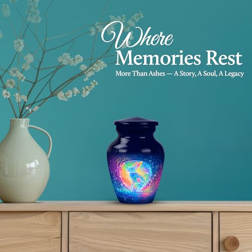 Image of Rabbit Urn - Keepsakes Urn for Ashes - 3 Inch - Pack of 1 - Miniature Urns for Human Ashes - Burial Decorative for Mom & Dad - Human Remains Urns for Men & Women
