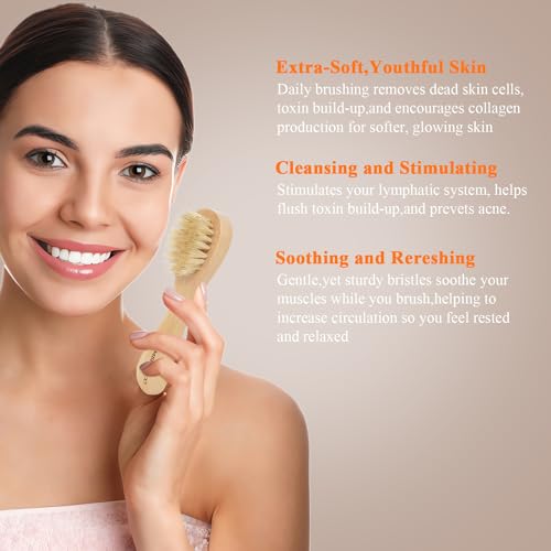 Samebuteco B-05 Dry Brushing Body Brush Set Wood Long Handle thumb #5