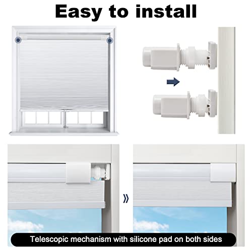 Pasoun Cordless Cellular Shades Light Filtering, Custom Cut To Size No Tools No Drill Cellular Blinds For Windows, Tools-Free Noise Cancelling Thermal Insulated Pleated Window Shade, Brown Blind #TOP2