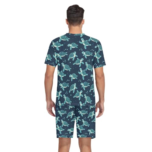 Laprad Men's Pajamas Set Short Sleeve Sleepwear Turtle Comfortable Loungewear3