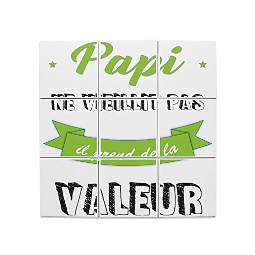 Carreaux céramique décoratifs 45,6x45,6 cm : lot de 9 plaques faïence Papi