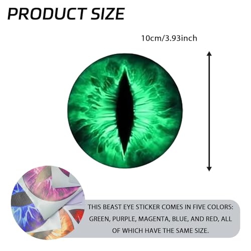Image of 2PCS Beast Eyes Decals, 3D Stereo Eyes Headlight Stickers, Jeep Stickers Round Headlight Eye Decal,Funny Decals Body Window Bumper Decoration Compatible with Car Truck Jeep Wrangler(Green)