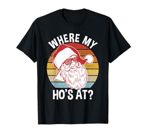 Vintage Hipster Funny Santa Shirt | ¿Dónde está mi Ho? Camiseta