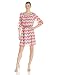AGB Women's Pleated Neck Dress with Elbow Sleeve
