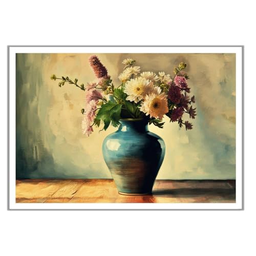 GAEKKO Quadro da parete Bellissimi fiori in un vaso su vetro acrilico con cornice in vetro acrilico 30 x 20 cm