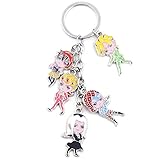 FunBoat JJBA JoJo Giorno Giovanna Keychain - Guido Mista & Leone Anime Figures Charm - Christmas Cosplay Gifts for Kids Girls Teens Women Men (JoJo Figures Keychain - B)