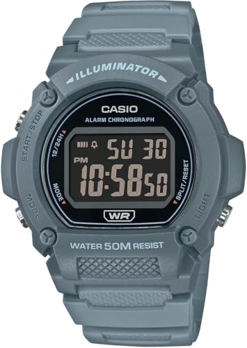 CASIO DIGITAL EARTH TONE LED BL, S/W, ALARM, 50M WR BLUE RESIN BAND