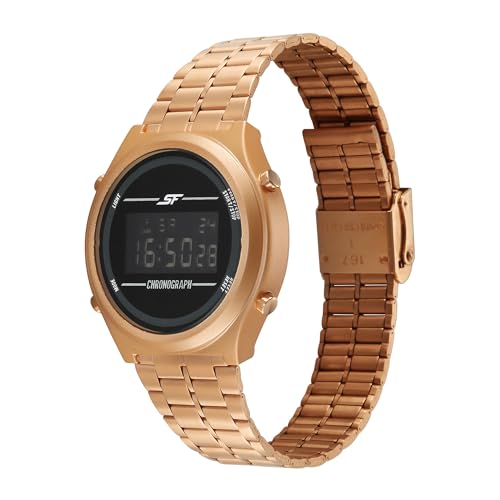 Image of Sonata SF Cirqle Quartz Black Colour Round Dial Men's Digital Watch | Stainless Steel Strap Material | Water Resistant Watch - 77162PM04W