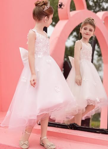 Tulle Flower Girl Dress for Wedding Lace Applique Bridesmaid First Communion Dresses Princess Pageant Party Gown3
