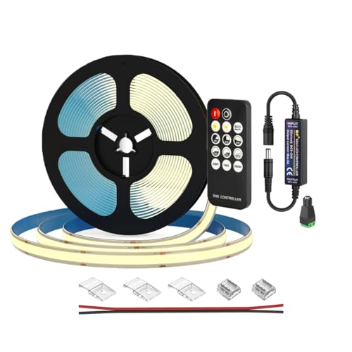 Tira LED COB 16.4 pies Luz Blanca Natural 4000K miniatura 1