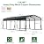 Hipicute 12' x 24' x 8.5' Heavy Duty Metal Carport with Galvanized Steel Roof, Steel Carport Kits Outdoor with Metal Roof, Galvanized Car Shelter for Tractors, Pickup, Boat, Car