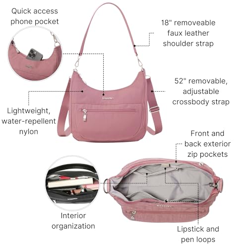 Image of Baggallini Modern Pocket Half Moon 11 inchx10.5 inch Shoulder Women W /Replaceable Straps Converts to Crossbody Bag