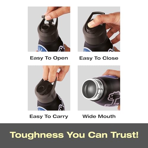 Image of WARMEO VIBE 1000 Stainless Steel Water Bottle 1000 ml | Gym Motivation 3D Embossed Design | Single Walled, ISI Certified I Leak Proof Lid, Rust Proof I For School, Office, Gym I Black