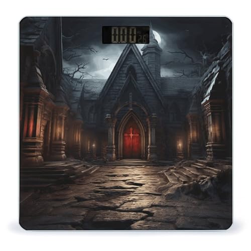 Báscula digital de baño con vidrio templado y pantalla LCD miniatura 1