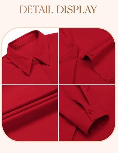 Image of IN'VOLAND Women Plus Size Button Down Shirts Long Sleeve Office Work Blouse