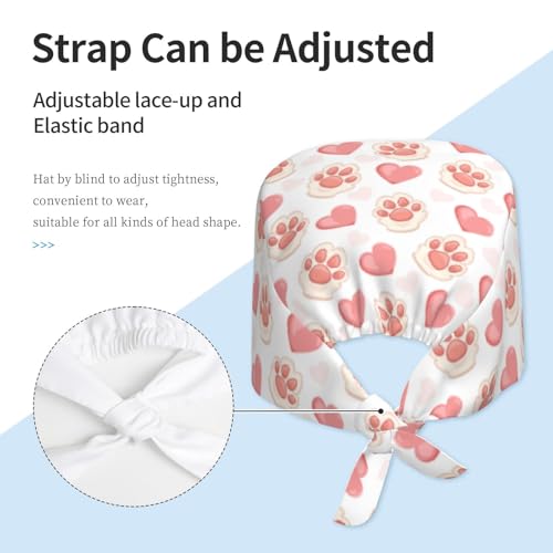 Image of Unisex Adjustable Surgical Sweatband - Elastic Bandage Cap - Scrub Caps for Nurse Working Cap