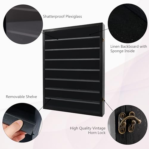 Image of 18*24 Large Black Shadow Box Frame with Removable Shelves,Shadow Boxes Display Cases for Small collectables,Deep Memory Box Display Case Trinket Shelf for Collection,Coins,Miniatures Figures