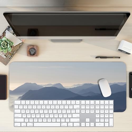 Image of Mountain XL Extended Gaming Mouse Pad | XXL Large Desk Mat 60x30cm for Laptop & PC | Non-Slip Rubber Base, Waterproof, Durable & Smooth Surface | Office, Gaming & Study, asthetic