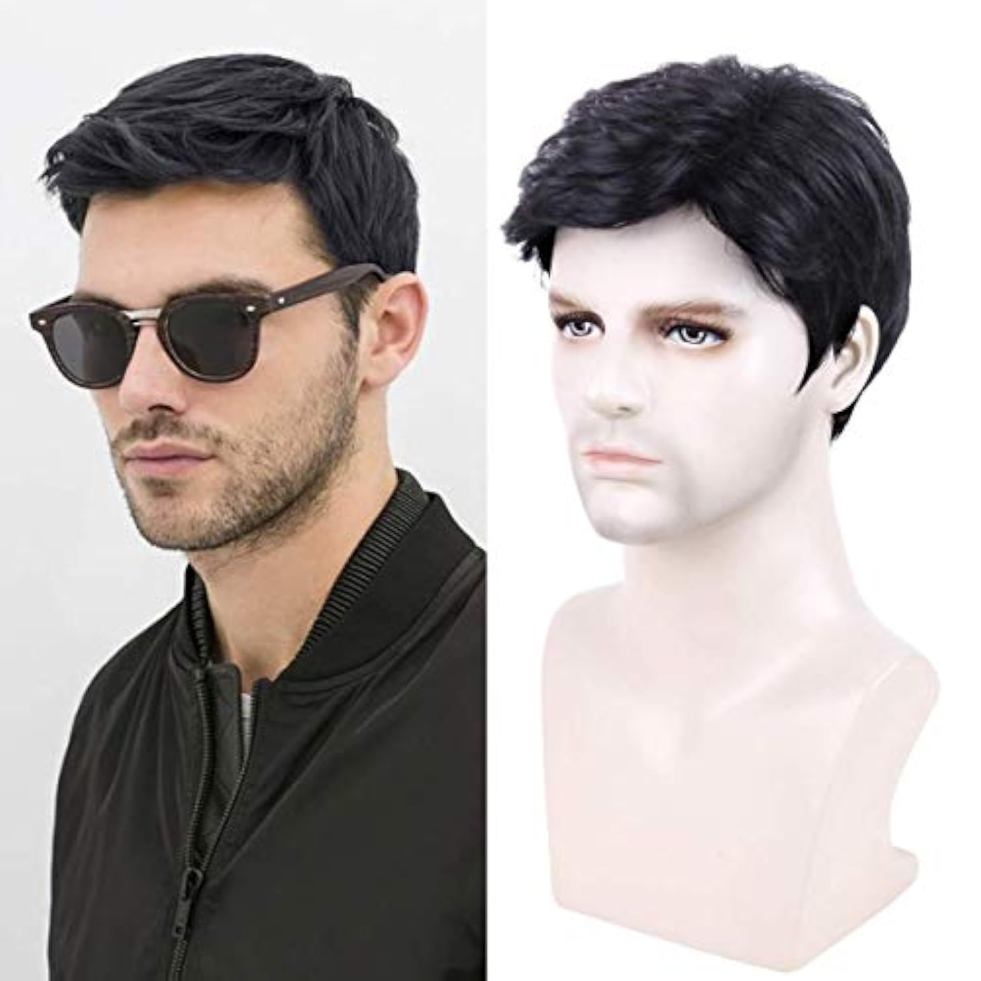 Men's Short Hair Synthetic Wig for Parties
