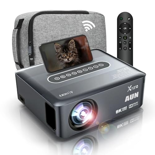 Image of AUN X1 1080p Native Resolution Projector for Home 4K 9000 Lumen (790 ANSI) Android Certified 5G WiFi Bluetooth Inbuilt Netflix PrimeVideo Hotstar Dolby 8W Speaker HDMI ARC USB 300 inch Max Display