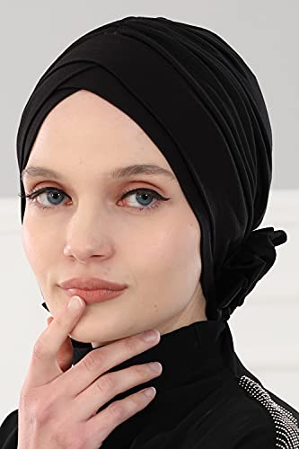 Aisha's Design Instant Turban Head Wraps for Women, 95% Cotton Scarf Hijab Shirred Design, Chemo Cancer Headwear 6