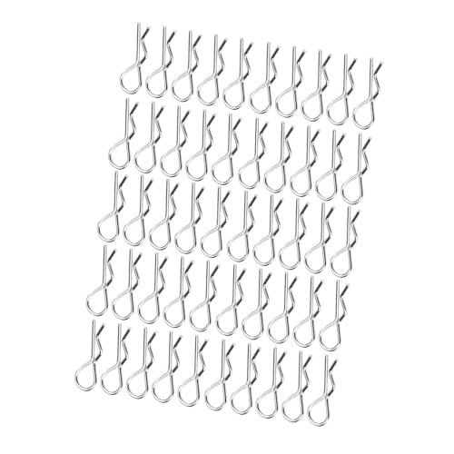 50Pcs RC Car Body Clip Pins, Stainless Steel R Type Body Clip Pin Easy to Install for Remote Control Car Shell 1/10 1/16 Scale