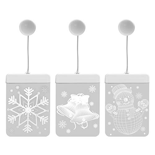 NEWZEROL 3 paquetes de 3D LED decoración de árbol de luz colgantes...