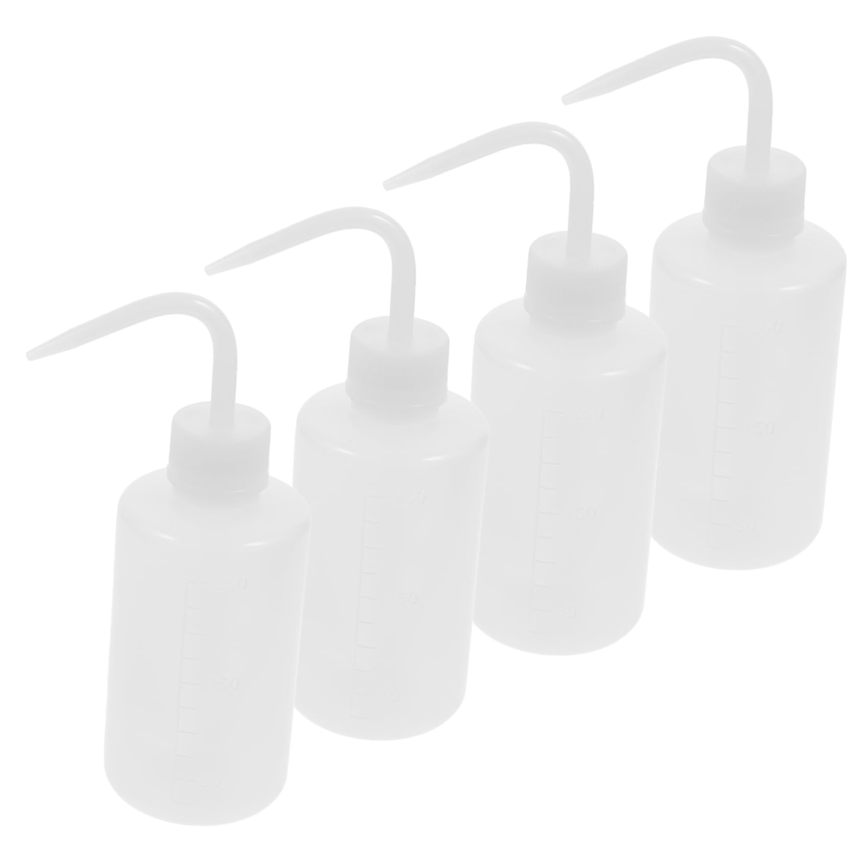 SOLUSTRE 250ml Plastic Graduated Wash Bottle Scale Lab Cleaning Bottle 4pcs Set for Use