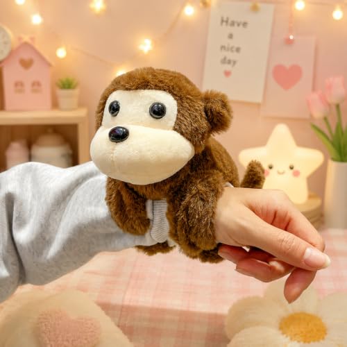 Image of Cute Animal Fur Plush Slap Wristband for Kids -Soft Toy Bracelet, Adjustable Snap Band for Boys & Girls