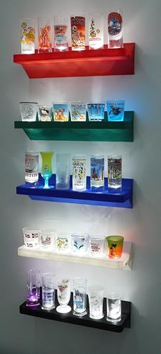 Image of Lighted LED Shot Glass Shelf (Blue)