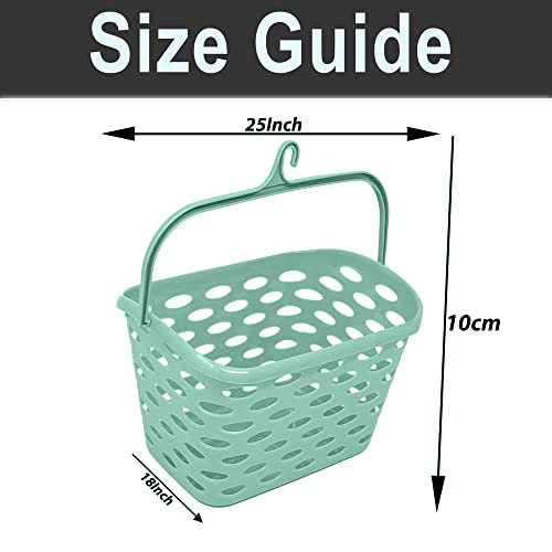 Durable Plastic Peg Tidy Basket Laundry/Clothes Pegs with Handle Light Weight Convenient Size for All Garment Hanging with Hook Washing Line Airer Basket (MintGreen Peg Basket) - Image 4